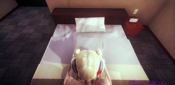  Boku No Hero Hentai 3D - Toga blowjob and fucked with creampie in her mouth and pussy